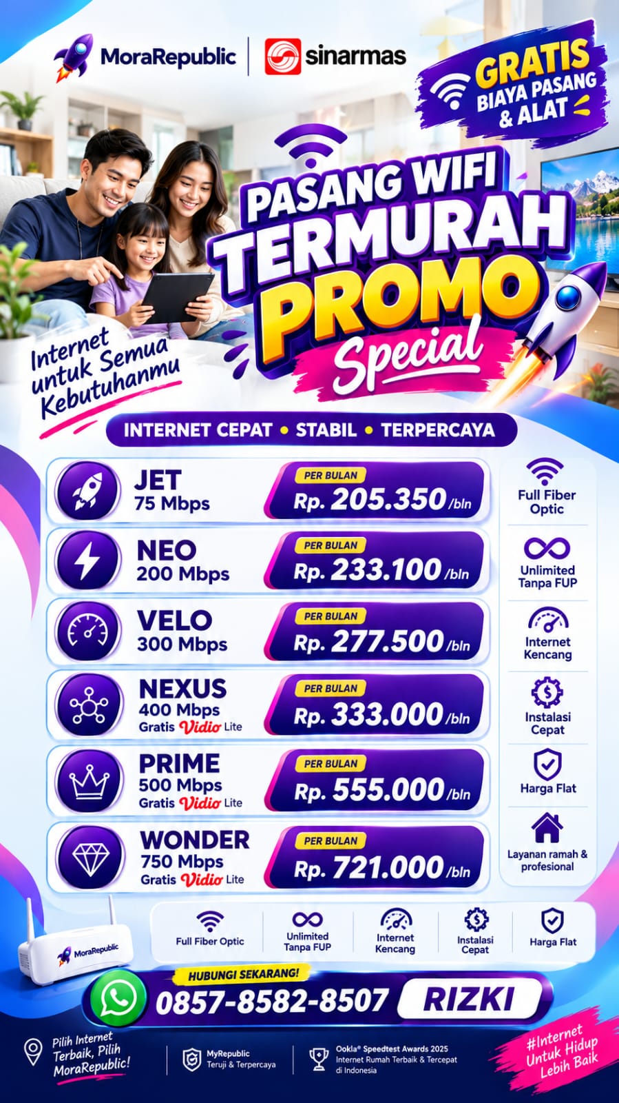 Flyer paket reguler MyRepublic untuk rumah di Sidoarjo